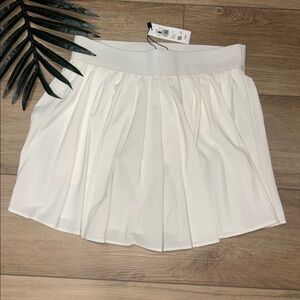 Garage White Pleated Circle Skirt